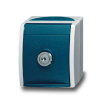 ABB Busch-Jaeger Ocean spwd wandcontactdoos met randaarde, 1 voudig, met slot, IP44 