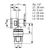 TECElogo muurplaat, messing, ppsu, steek x binnendraad, 16 mm x ½" 