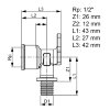 TECEflex muurplaat, messing, pers x binnendraad, 20 mm x ½" 