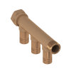 TECElogo verdeler, brons, binnendraad x buitendraad, 16 mm x ¾", 3 groepen 