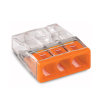 Wago lasklem, compact, transparant/ oranje, type 2273-203, 3x 0,5 - 2,5 mm², blister à 30 stuks 