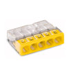Wago lasklem, compact, transparant/ geel, type 2273-205, 5x 0,5 - 2,5 mm², blister à 20 stuks 