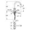 Grohe wastafelmengkraan, serie Costa-L, 2 draaiknoppen, hoog model, chroom, 3/8" 