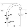 Grohe bovenuitloop met perlator, chroom, M22 buitendraad x 140 mm 