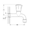 Grohe tapkraan, messing verchroomd, Costa-L, ½", Kiwa 