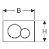Geberit bedieningspaneel, type Sigma01, kunststof, 2-knops, chroom 