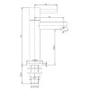 Toiletkraan, serie Amador, hendel, hoog model, Kiwa, chroom, &frac12;" 