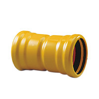 Verlengde mof voor gas, slagvast pvc, 2x manchet