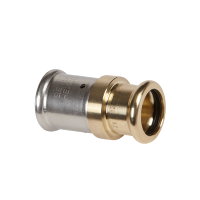 Henco overgangs koppeling, messing, rvs, 2x pers