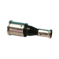 Henco verloop koppeling, pvdf, rvs, 2x pers