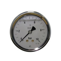 Manometer, Anschluss hinten, Glycerinfüllung
