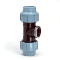 Unidelta schroef T-stuk 90°, 2x klem / 1x binnendraad