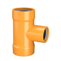 Verloop T-stuk 90° voor gas, slagvast pvc, 3x manchet
