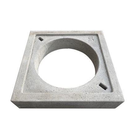 Grundplatte, Beton, für runde Schachtabdeckung, für 630 mm Schachtdurchmesser, 900 x 900 x 200 mm 