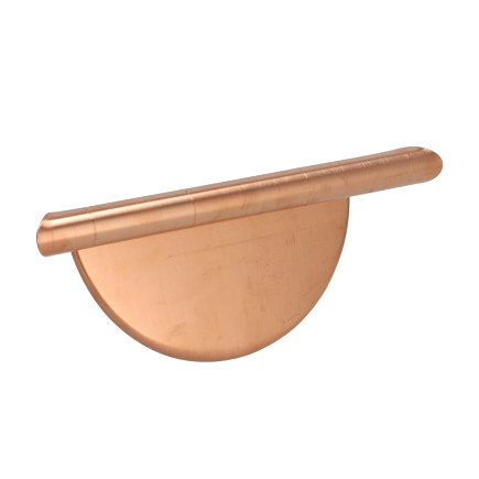 Eindstuk voor mastgoot, roodkoper, links/rechts, met kraal, model M44, 199 mm 