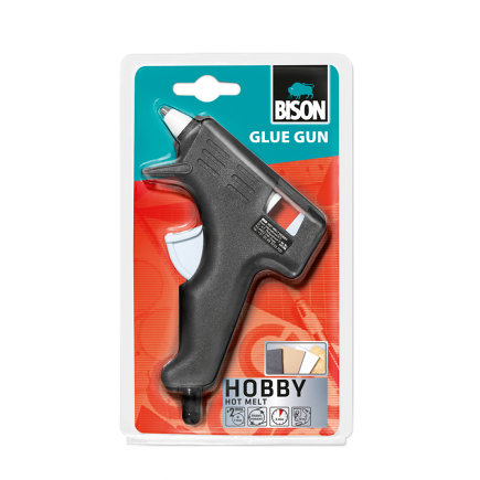 Bison lijmpistool, type Hobby, voor hobbyisten en decoratieve doeleinden, met 2 lijmsticks 