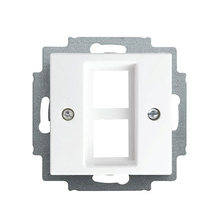 Busch-Jaeger Balance SI centraalplaat met draagring, 2x modular jack connectors, alpine wit 