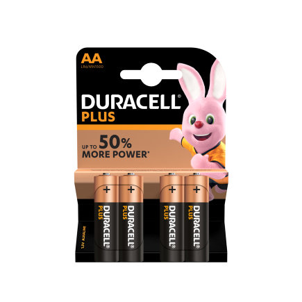 Duracell PlusPower alkaline batterij, Penlite/AA, kaart à 4 stuks 