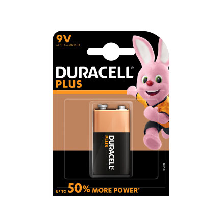 Duracell PlusPower alkaline batterij, 9V-block/E, kaart à 1 stuks 
