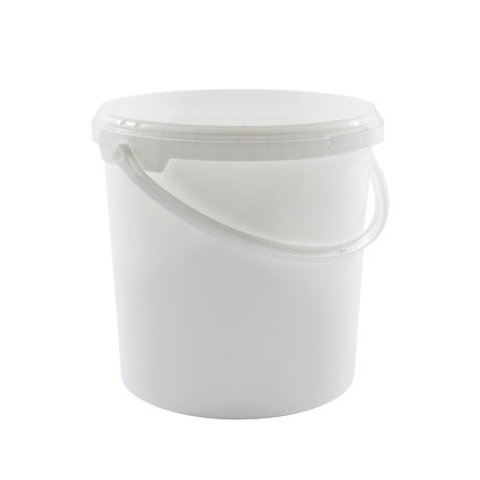 Cilindrische emmer, exclusief deksel, met kunststof hengsel, JET 107, pp, wit, 10 liter 