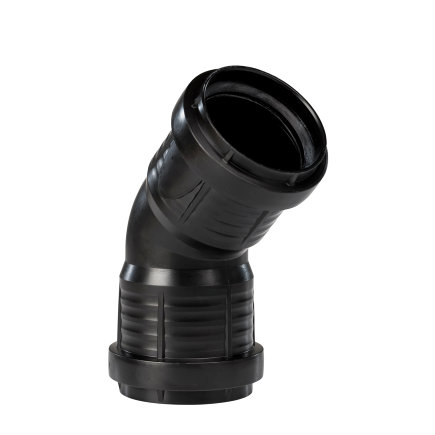 Pipelife Master3Plus bocht 45°, 2x manchet, pp, zwart, 50 mm 