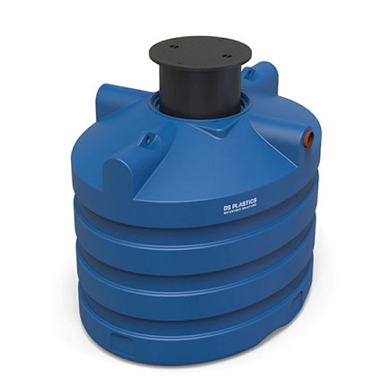 Regenwassertank mit Schacht, Modell Premium DS5000, PE, 5000 l, 235 x 180 x 174 cm, unterirdisch 