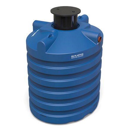 Regenwassertank mit Schacht, Modell Premium DS7500, PE, 7500 l, 235 x 192 x 235 cm, unterirdisch 