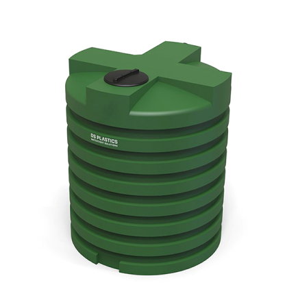 Regenwassertank, PE, grün, 5000 Liter, Ø 180 cm, h = 212 cm, oberirdisch 