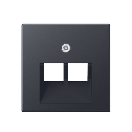 Jung afdekplaat, A range, voor Modular Jack, 2-voudig, antraciet 