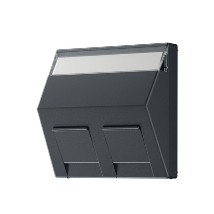 Jung afdekplaat, voor Modular Jack, AS range, 2-voudig, met tekstvenster, antraciet 