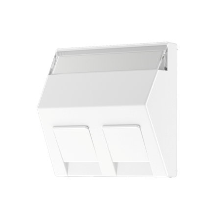Jung afdekplaat, voor Modular Jack, AS range, 2-voudig, met tekstvenster, alpin wit 