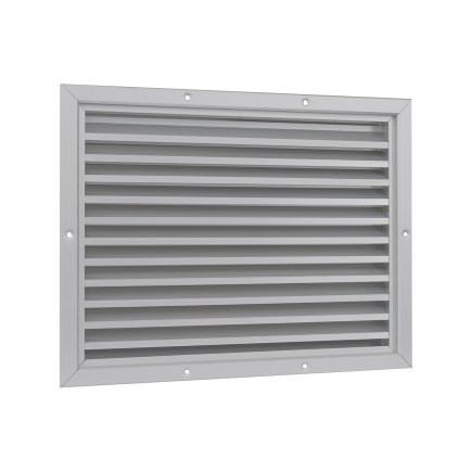 Nedco ventilatierooster, aluminium, vaste lamellen, 500 x 500 mm, geanodiseerd