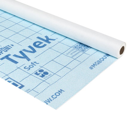 Tyvek waterkerende damp-open folie, type Soft, 1,50 x 50 m 