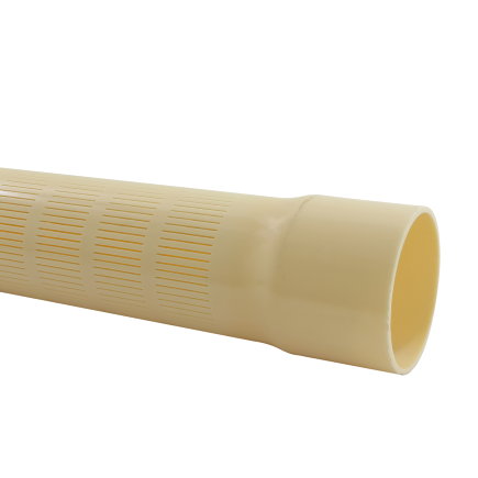 Brunnenfilter, PVC, Klebemuffe, cremefarben, 250 x 9,6 mm, Spalt 1,0 mm, Perforation 5 m, l = 5 m 