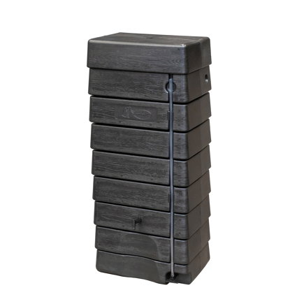 Garden It regenton/muurtank, 276l, incl. kraan, deksel, peilslang, vulautomaat en bevestiging, zwart
