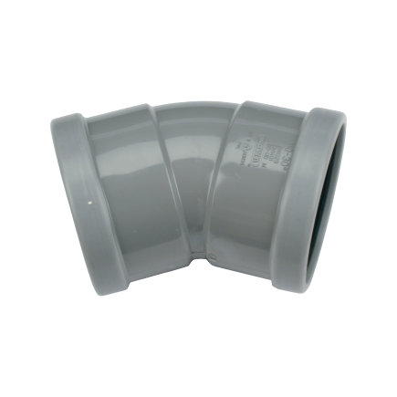 Wavin Wafix bocht 30°, pvc, 2x manchet, grijs, KOMO, SN4, 160 mm
