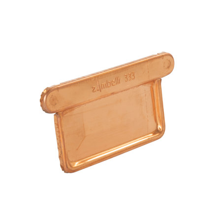 Eindstuk voor bakgoot, roodkoper, links/rechts, vlak, model B333, 120 mm 