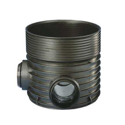 Wavin inspectieput, Tegra 600, 2x manchet, pp, exclusief deksel, bocht 90°, 2x 315 mm 