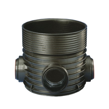 Wavin inspectieput, Tegra 600, 3x manchet, pp, exclusief deksel, T-stuk, 3x 315 mm, ongelijke spruit 