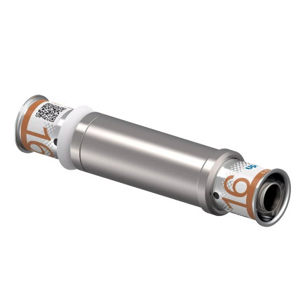 Uponor overschuif koppeling, S-Press Plus, messing vertind, 2x pers, Kiwa, 40 mm 