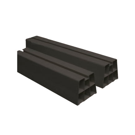 Canalit opstelbalken, pvc, 1000 x 80 x 80 mm, zwart, verpakking à 2 stuks 