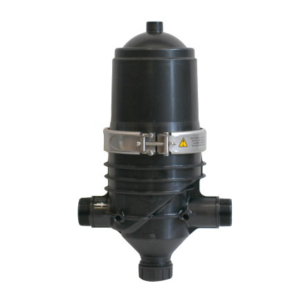 Irritec waterfilter, pa, rvs klem, 10 bar, 3x budr 2", G, rotodisk filter, 155 mesh, 100 micron,geel 