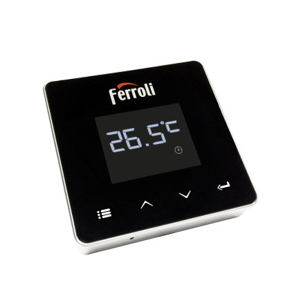 Ferroli slimme WiFi thermostaat, type Connect, draadloos, zwart 