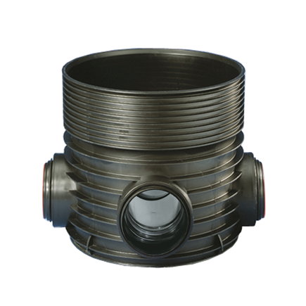 Wavin inspectieput, Tegra 600, 3x manchet, pp, exclusief deksel, T-stuk, 3x 200 mm, gelijke spruit 