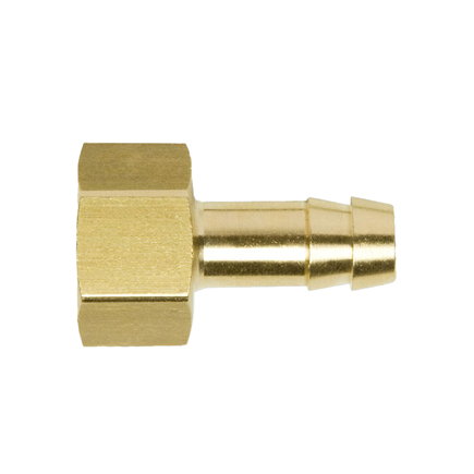 GAV slangtule, messing, binnendraad x slangtule, ¼" x 6 mm 