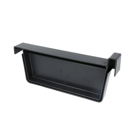 Rawinso eindstuk voor bakgoot, pp, links, antraciet, 120 mm 