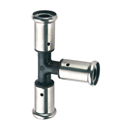 Henco T-stuk 90°, pvdf, rvs, 3x pers, type 9PK, epdm, 16 bar, 20 x 20 x 20 mm