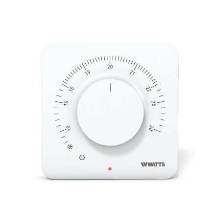 Watts Vision 2.0 thermostaat, analoog, type WT-A03-HC, bedraad, wit, 24/230 V 