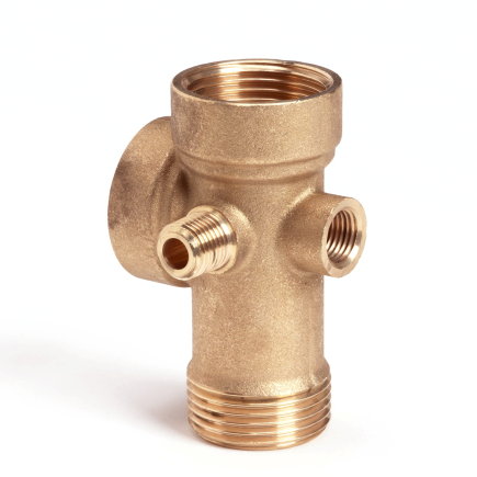 Speroni 5-wegstuk, messing, 3x 1" en 2x ¼" 