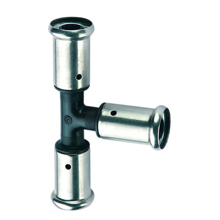 Henco T-stuk 90°, pvdf, rvs, 3x pers, type 9PK, epdm, 10 bar, 40 mm 